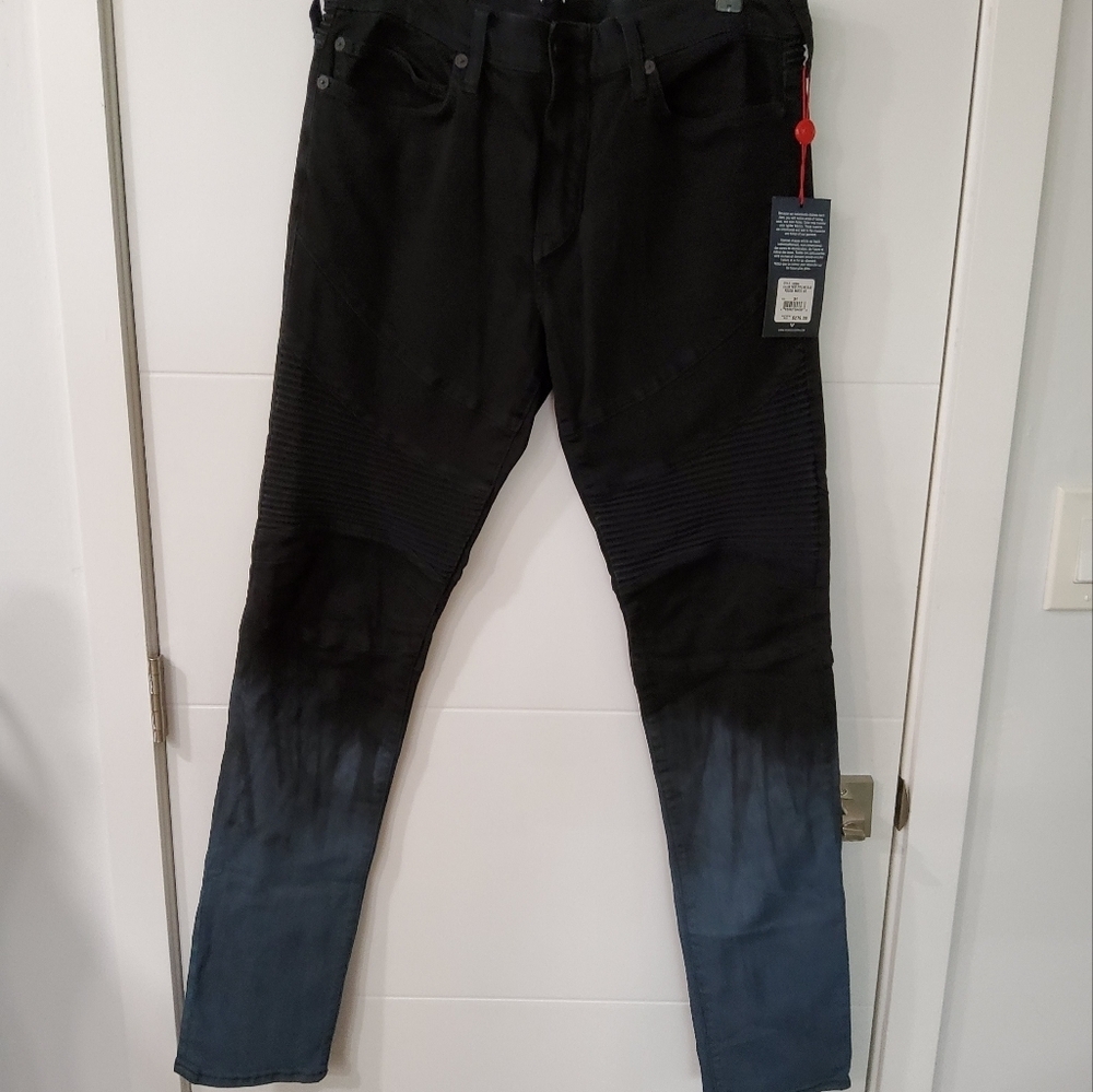 True Religion Rocco Moto Ombre Jeans Size 34